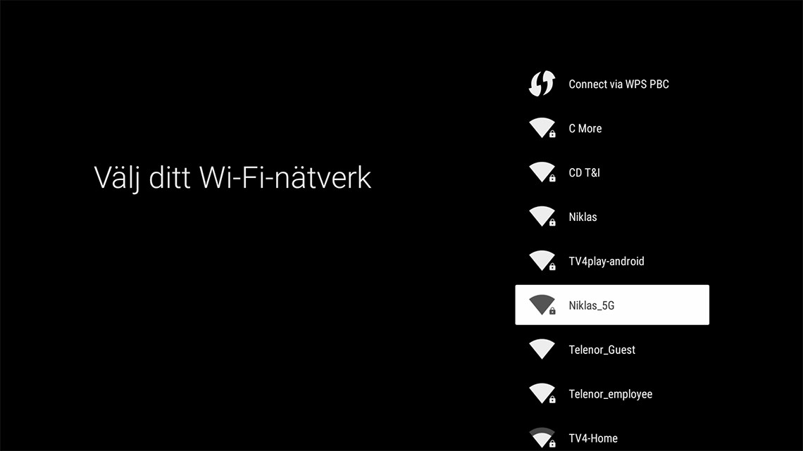 Välj ditt Wi-Fi-nätverk